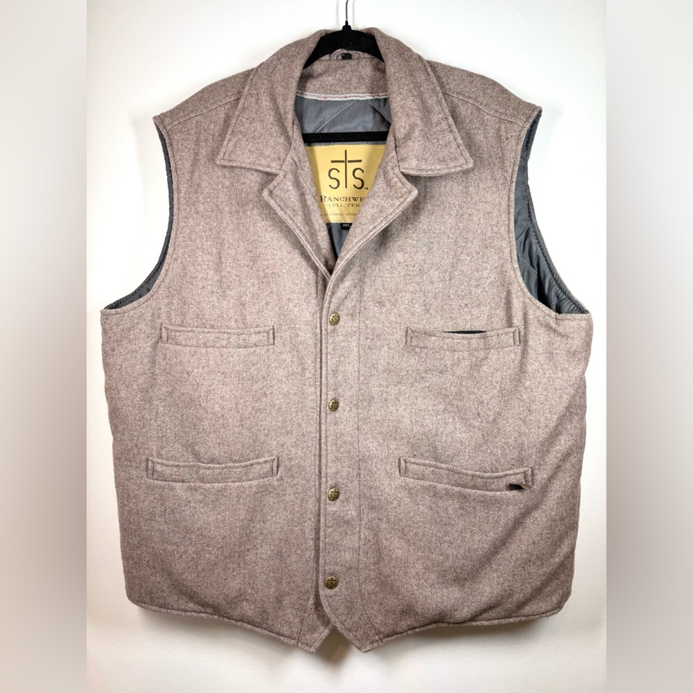Sts Ranchwear Men's Wool Vest In Light Brown Size 3x